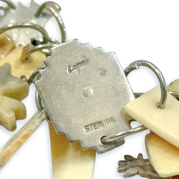 Stunning Harold Lujan Sterling, Fossilized Walrus Tusk Necklace and Bracelet Set - Picture 15 of 16